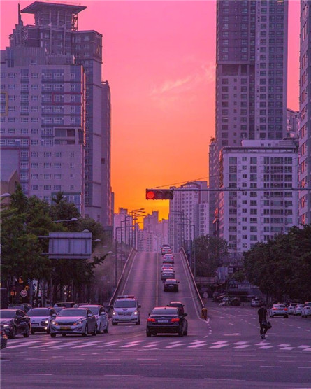 微信梦幻唯美落日朋友圈配图