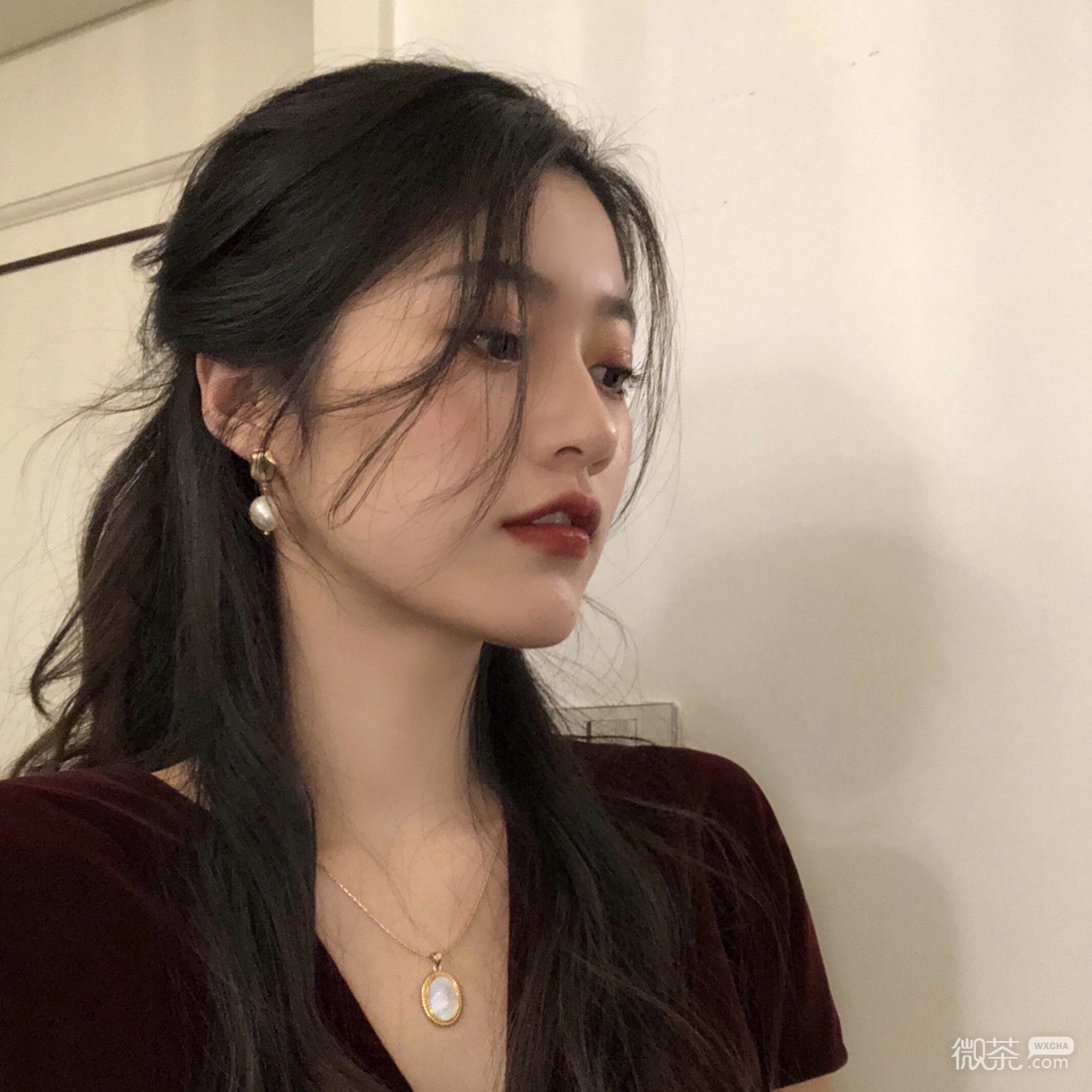 微信好看高颜值时尚长发女头