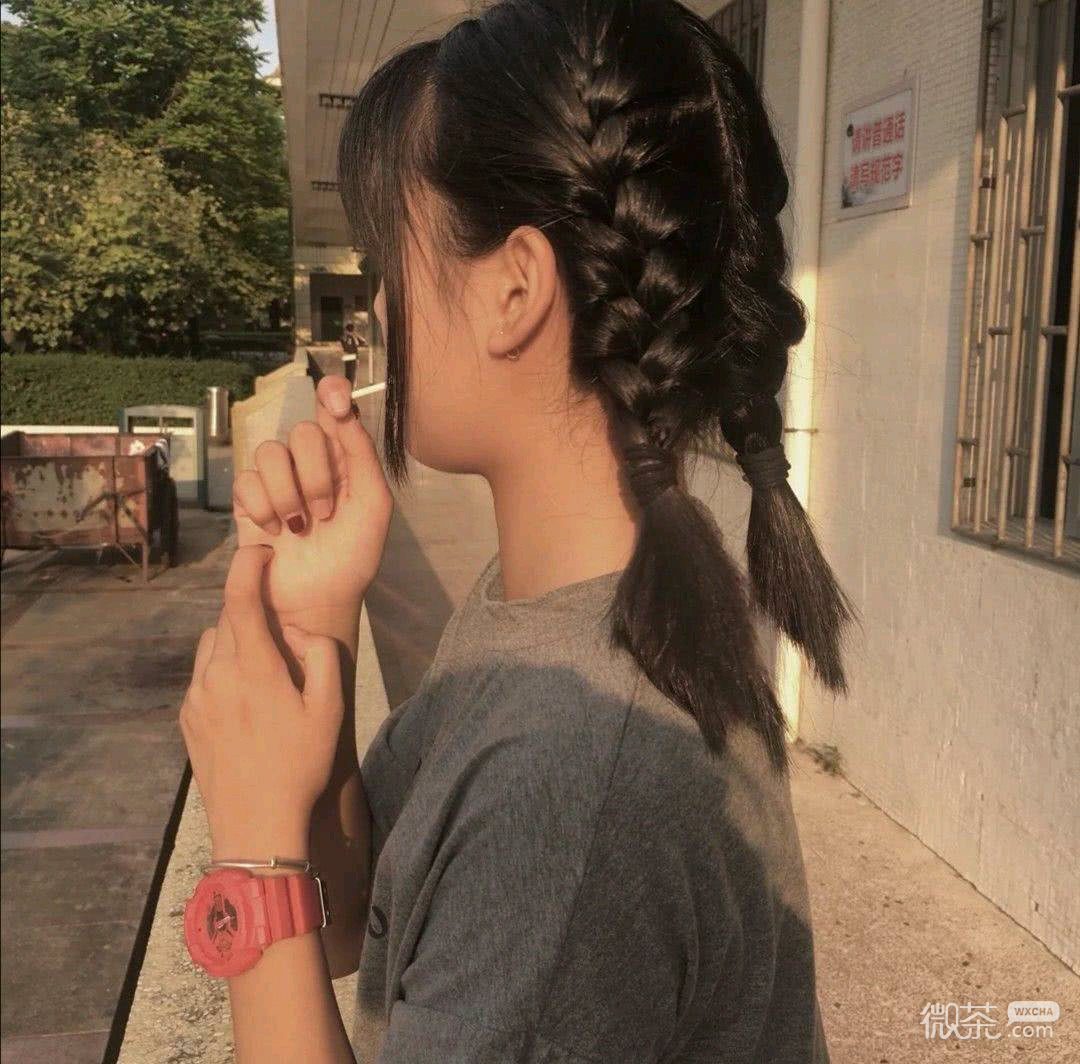 微信可爱长发女头