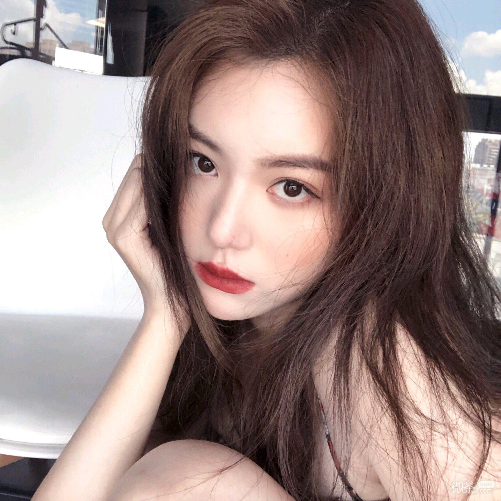 微信清新长发可爱迷人女头