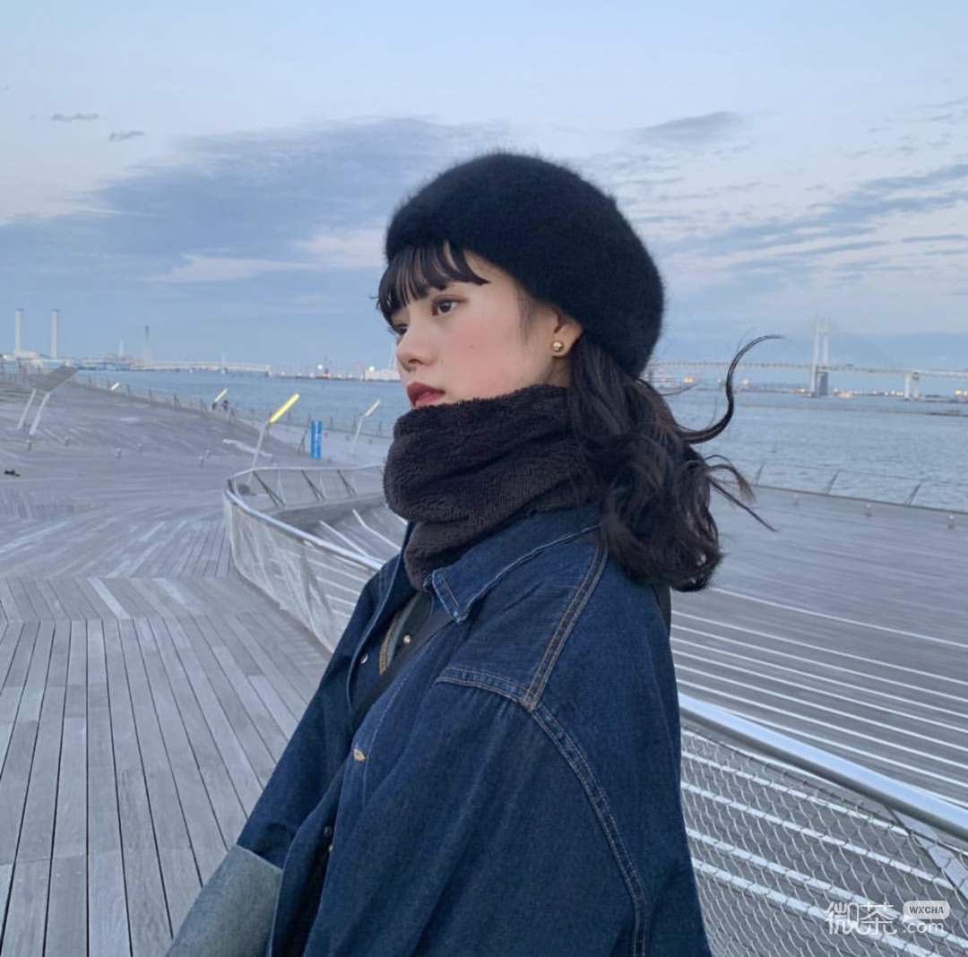 微信清新文艺长发女头