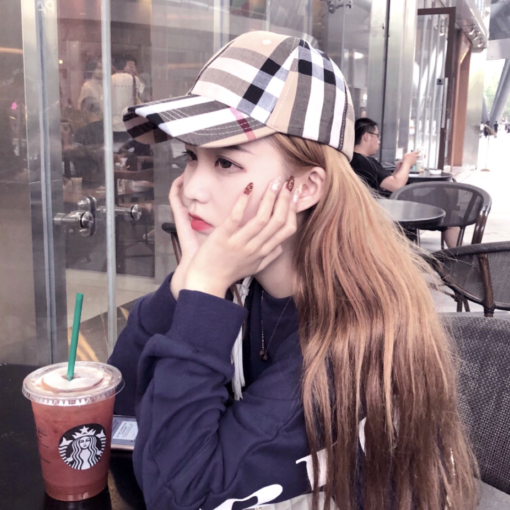 长发性感时尚清新性感微信女头