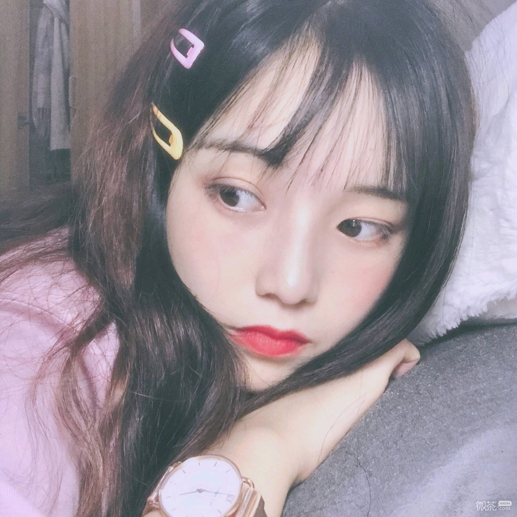 微信阳光霸气长发女头