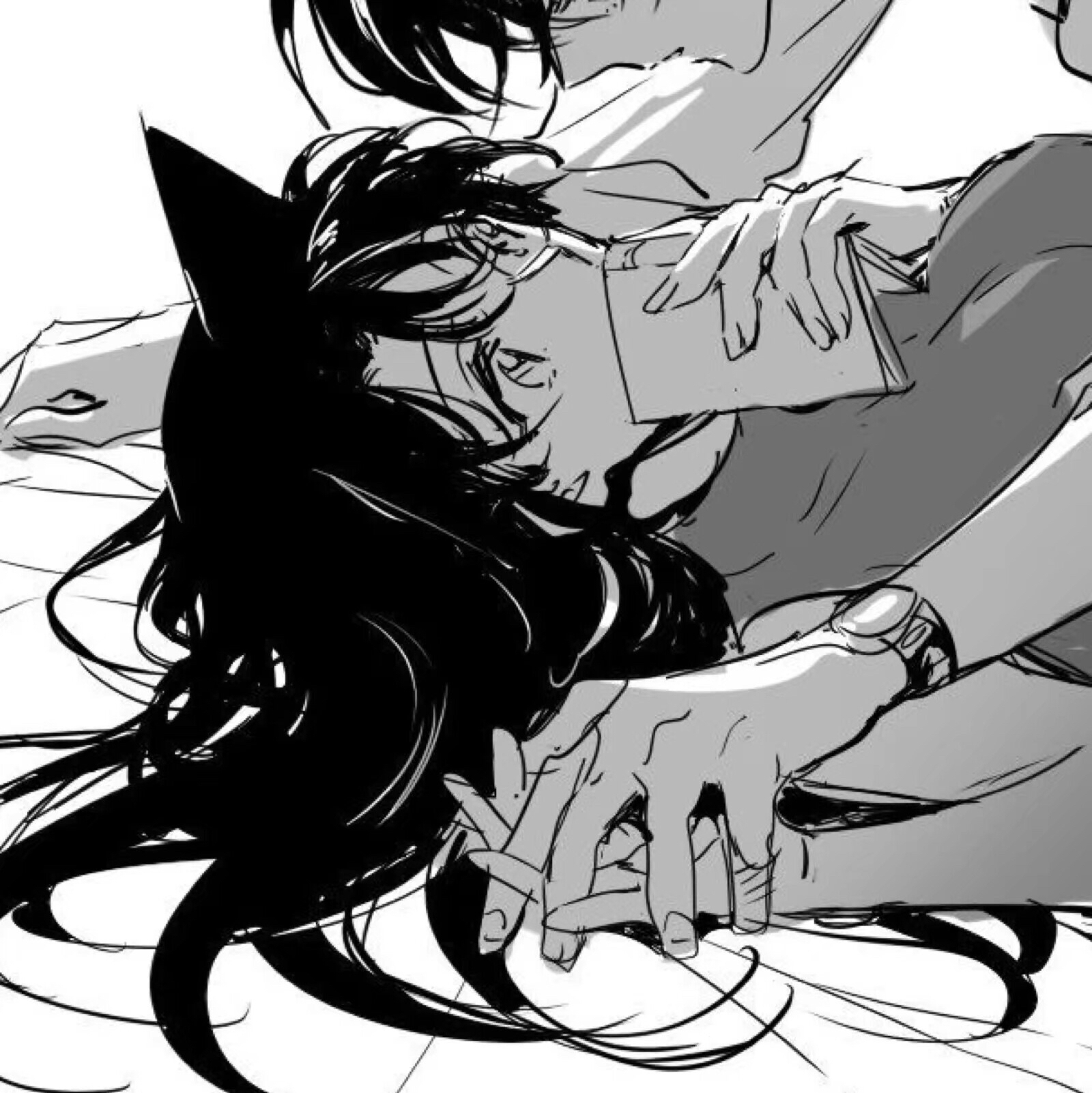 微信好看黑白动漫情头