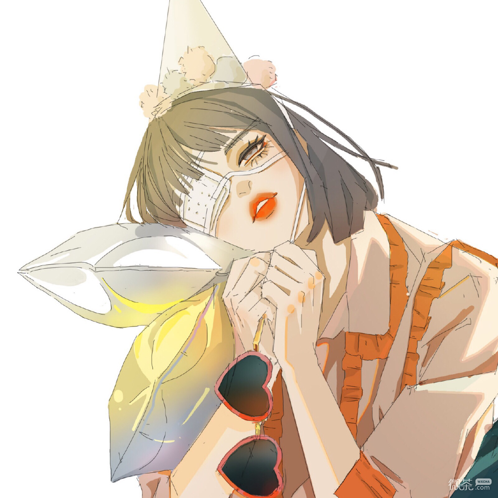微信粉色系清新可爱女头