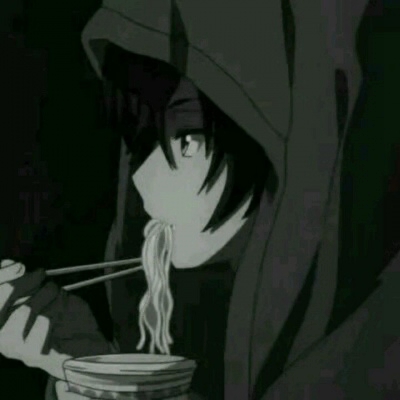 黑白伤感风格微信动漫男生头像
