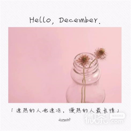 2019微信十二月你好带字图片