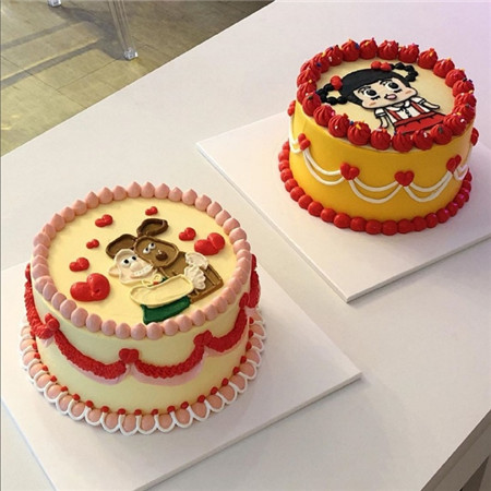 可爱好看的微信卡通风格生日蛋糕图片