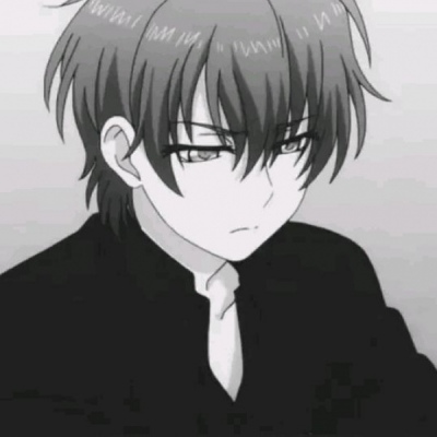 丧气黑白风格的微信动漫男生头像