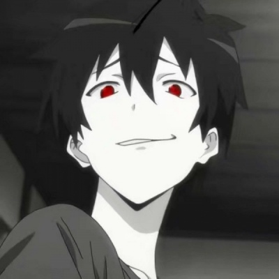 丧气黑白风格的微信动漫男生头像