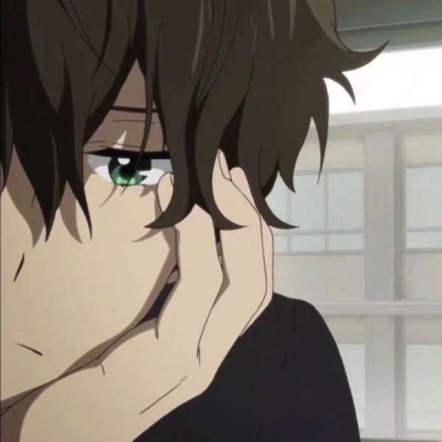 丧气黑白风格的微信动漫男生头像