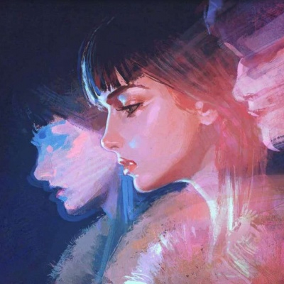唯美暗黑系风格的微信二次元女生头像