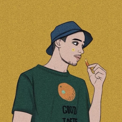 潮流嘻哈风格的微信手绘情侣头像