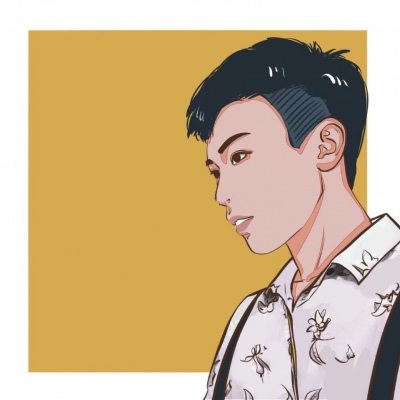 潮流嘻哈风格的微信手绘情侣头像