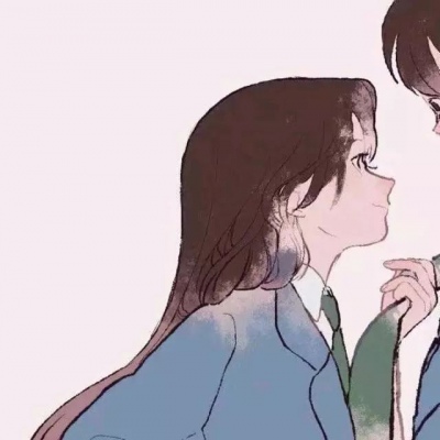 一对两张的微信唯美二次元情侣头像