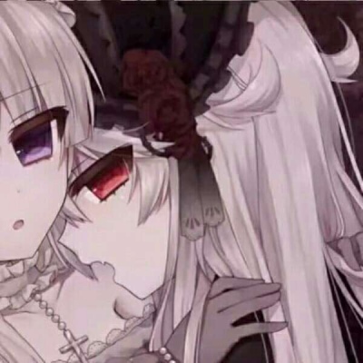 唯美百合风的微信二次元情侣头像