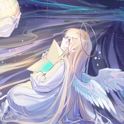 唯美百合风的微信二次元情侣头像