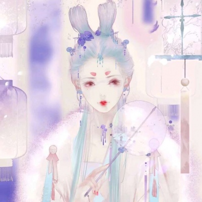 唯美百合风的微信二次元情侣头像