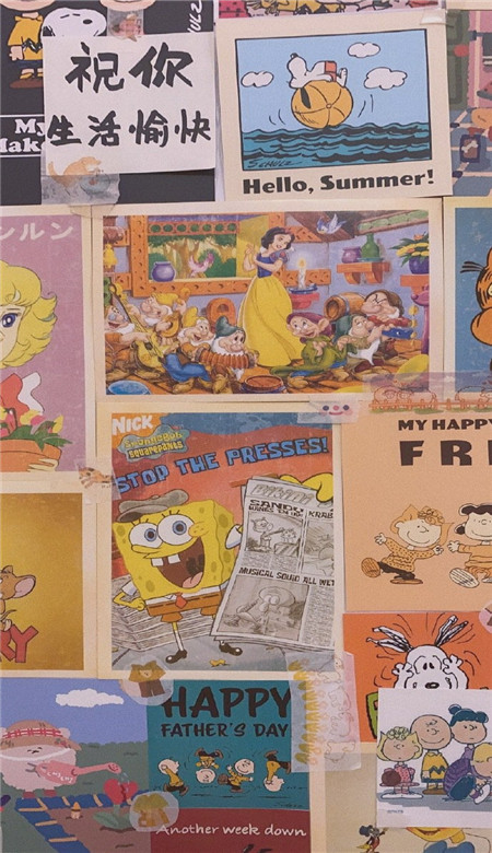 可爱萌萌哒的微信卡通拼接壁纸图片