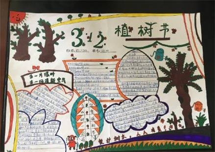 简单好看的微信植树节手抄报图片