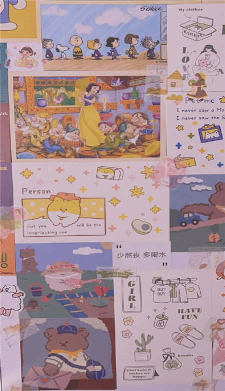 可爱萌萌哒的微信卡通拼接壁纸图片