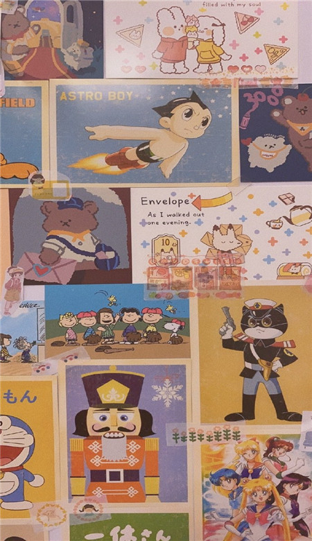 可爱萌萌哒的微信卡通拼接壁纸图片