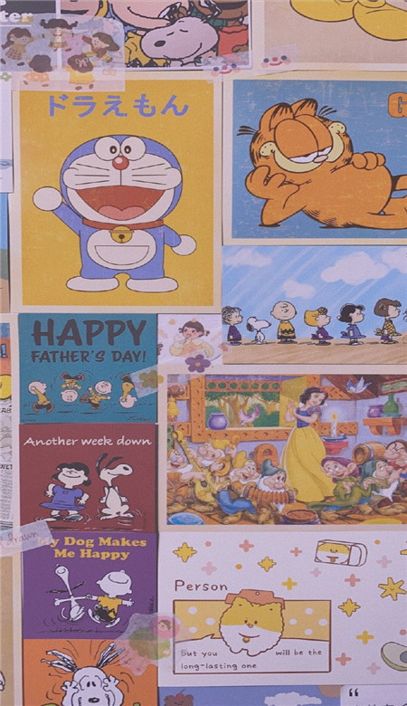 可爱萌萌哒的微信卡通拼接壁纸图片