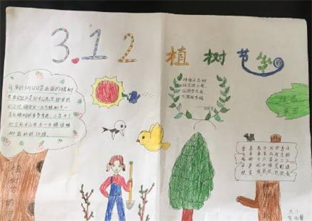 简单好看的微信植树节手抄报图片