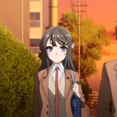 一对两张的樱岛麻衣主题情侣头像