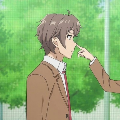 一对两张的樱岛麻衣主题情侣头像