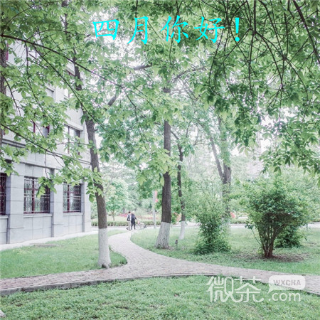四月你好微信唯美带字图片