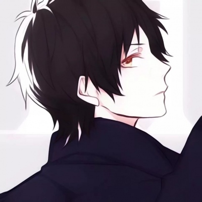 丧气伤感风格的微信黑白动漫男生头像