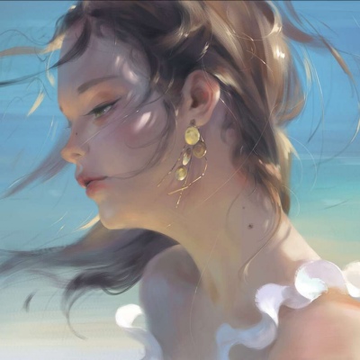 唯美手绘风格的微信女生插画头像