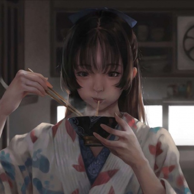 唯美手绘风格的微信女生插画头像