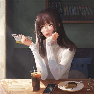 唯美手绘风格的微信女生插画头像