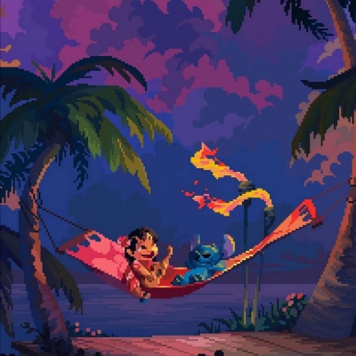 唯美简单的微信像素风格风景头像