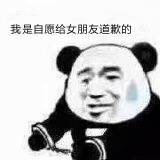 搞笑带字熊猫头我是自愿的微信表情包