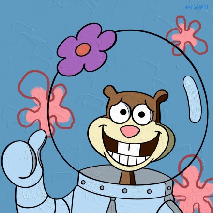 海绵宝宝家族油画动漫头像