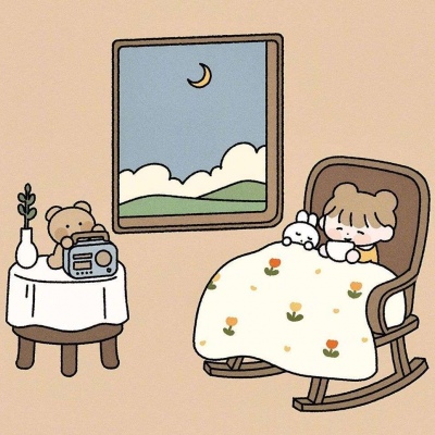 暖色调治愈系简单动漫背景图