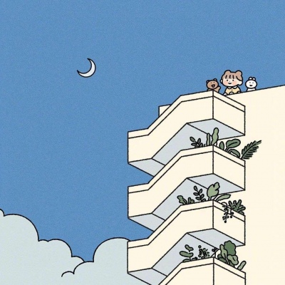 暖色调治愈系简单动漫背景图