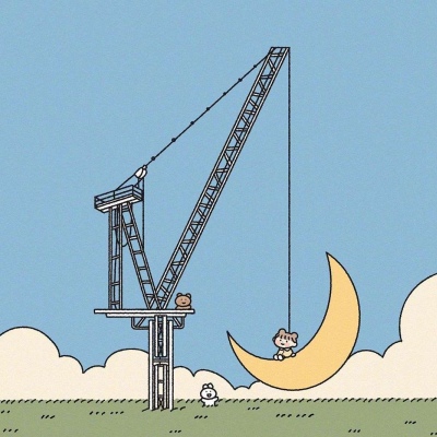 暖色调治愈系简单动漫背景图