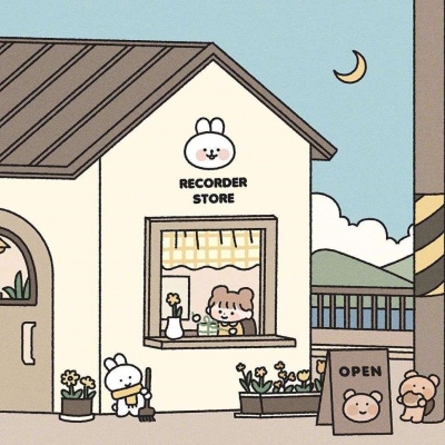 暖色调治愈系简单动漫背景图