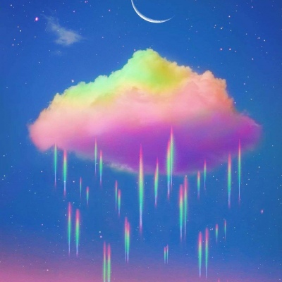 彩色月亮背景图
