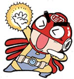 红色面碗的超人表情