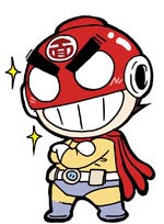 红色面碗的超人表情