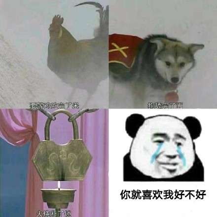 等鸡吃完了米、狗舔完了面、火烧断了锁的时候...微信表情包