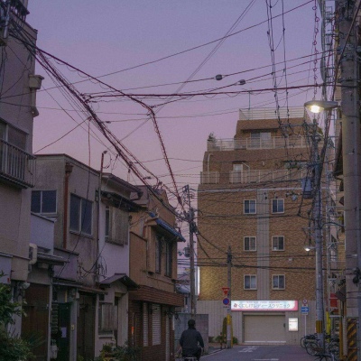 暗色系街景唯美背景图