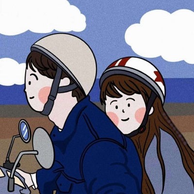 一对两张手绘可爱卡通情头