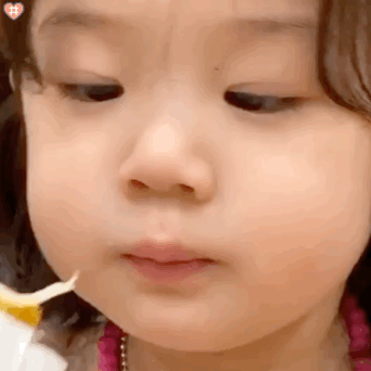 萌娃金雪吃芝士表情包动图