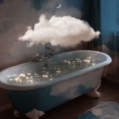 个性梦幻唯美紫色天空背景图